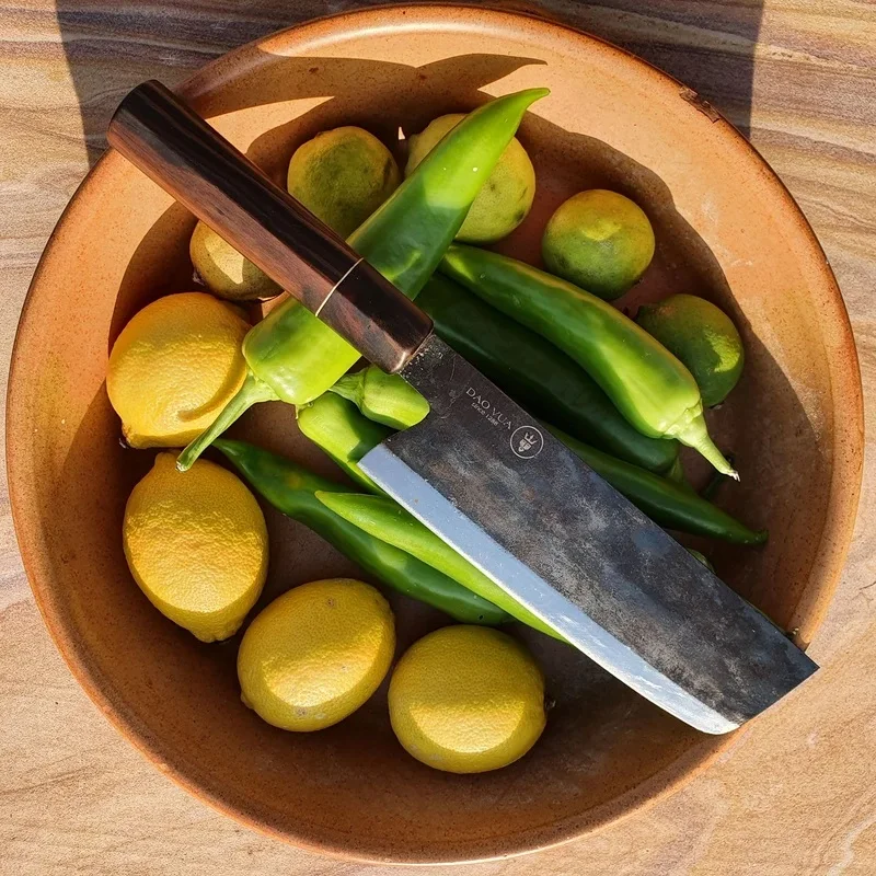 OEM Japanese Handmade Kitchen Knife With Wood Handles Carbon Steel Knives