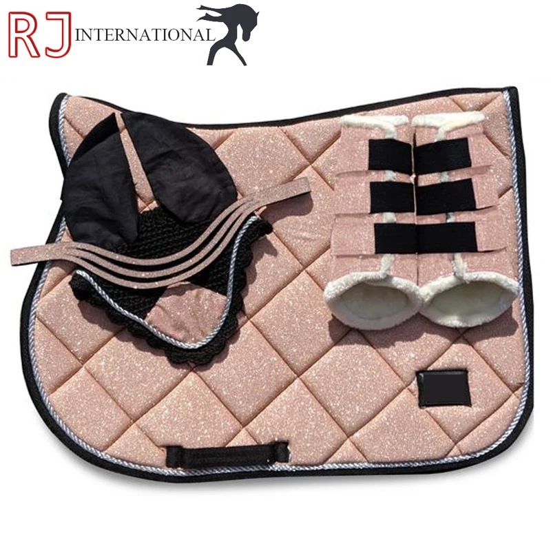 2021 Full Set Saddle Pads Comfortable Shock Absorption Thickening Non Slip Outdoor Equestrian Training Horse Riding Pads