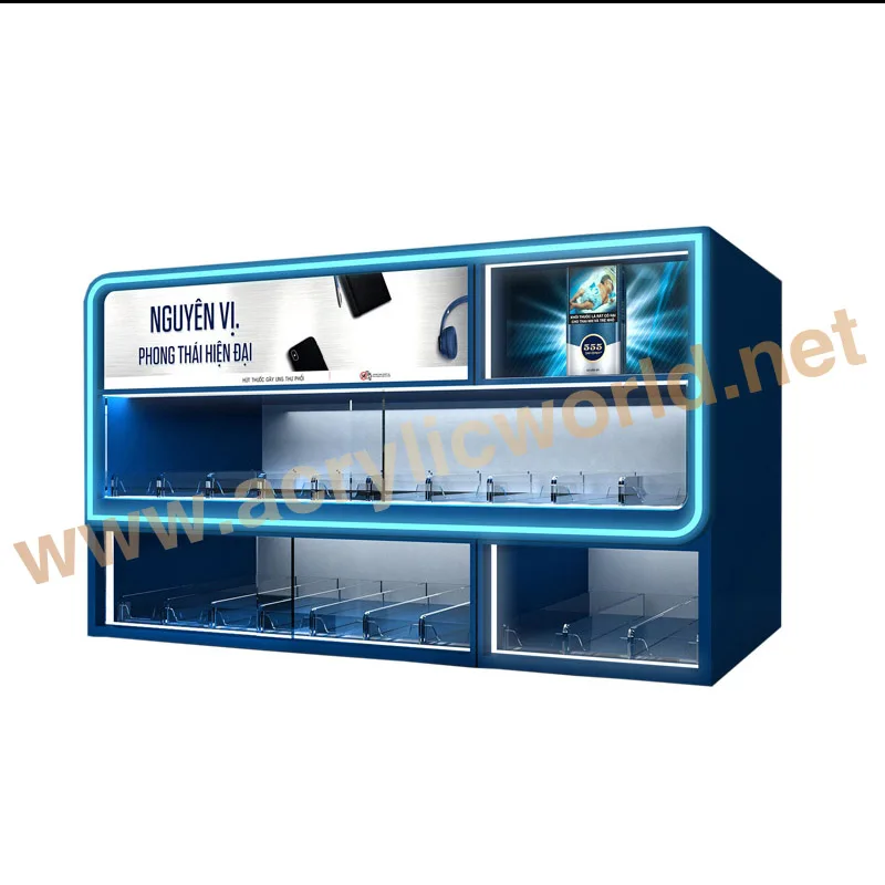 Custom Cigarette Display Led Acrylic Desktop Stand/cigarette Cabinet/ showcase