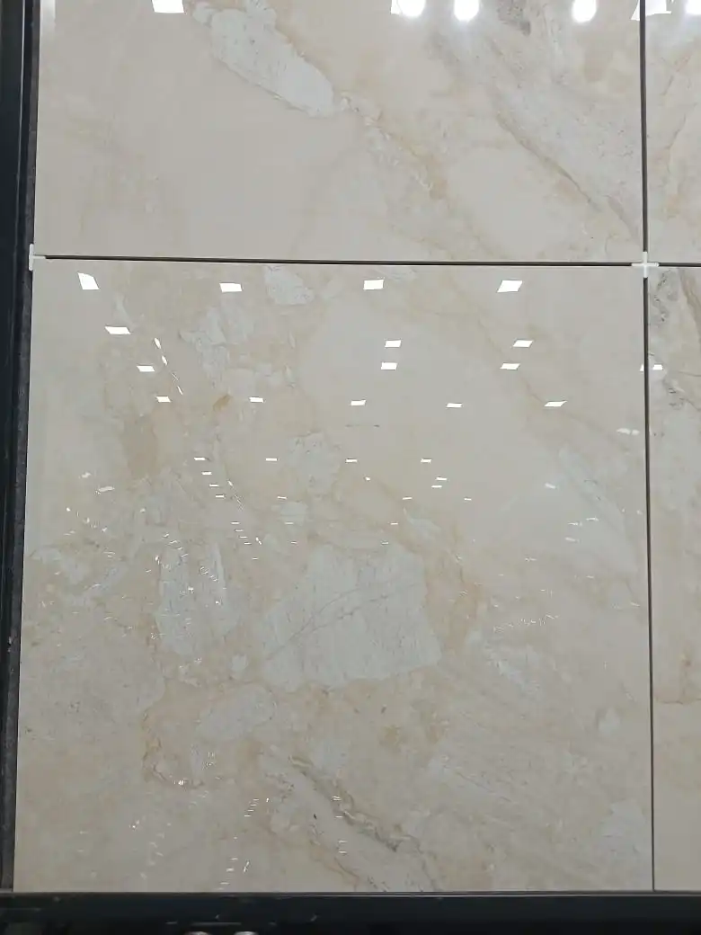 Gloss Snow White glazed 600x600 Vitrified Full Polished Porcelain Floor Tile with rectified body for sale on factory rate