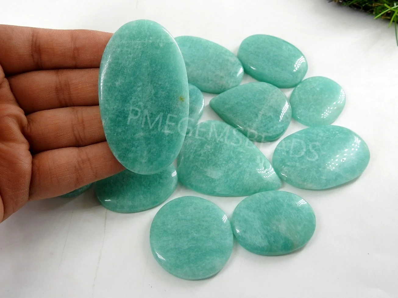 Amazonite Smooth Handmade Loose Cabochons Fancy Natural Green Stone Cabochons/for Making Jewelry/wholesaler/supplies/100%natural