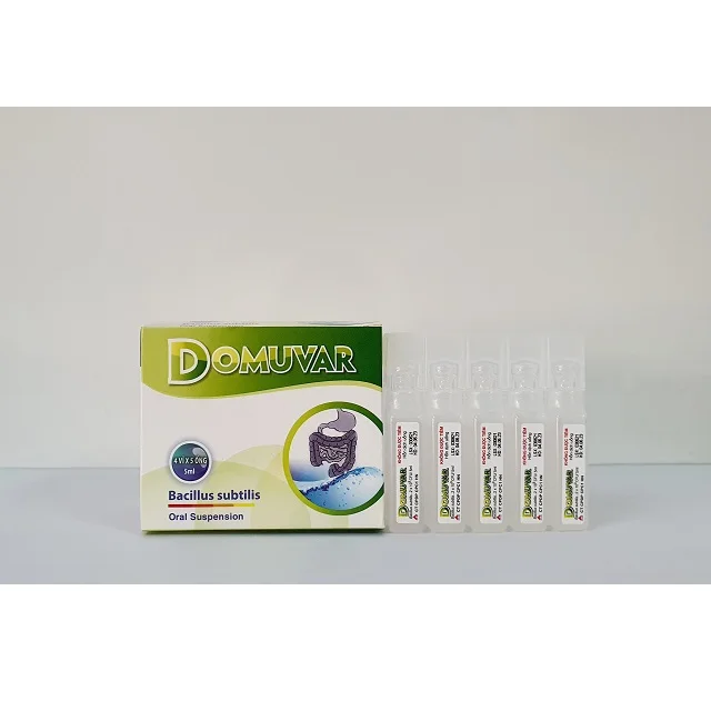 Box of 10 Ampoules Oral Liquid Supplement for Diarrhear human  Best price Sterile BFS technology Bacillus Subtilis Domuvar