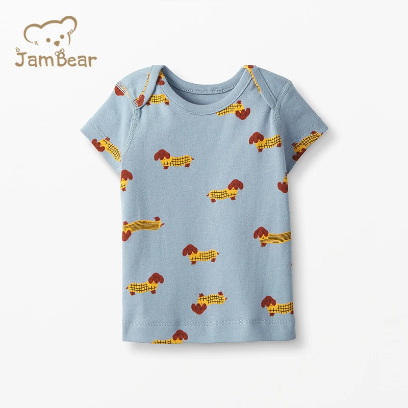 
JamBear Organic Custom Design Soft Toddler Short Sleeve Tops Organic Cotton Kids T Shirt Baby Top Tees 