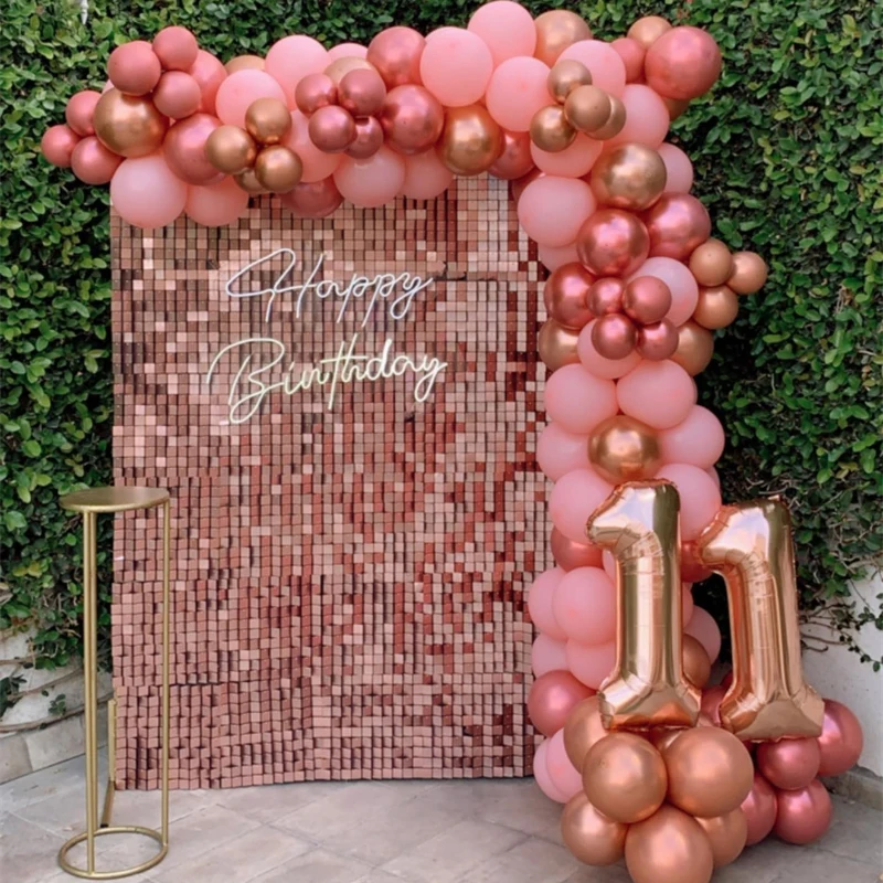 Sequins panel for outdoor signs Outdoor Decorative Rose Gold Silver Shimmer Backdrop Sequin Wall Panel