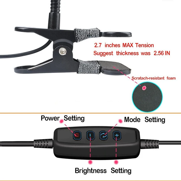 4 Inch 10 level Adjustable LED Selfie Ring Light Selfie Ring Light Led  Ring Light