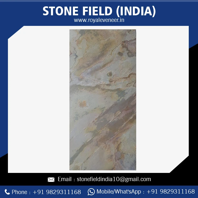 Современный внешний вид для интерьера высококачественная Натуральная отделка индийский осенний каменный шпон