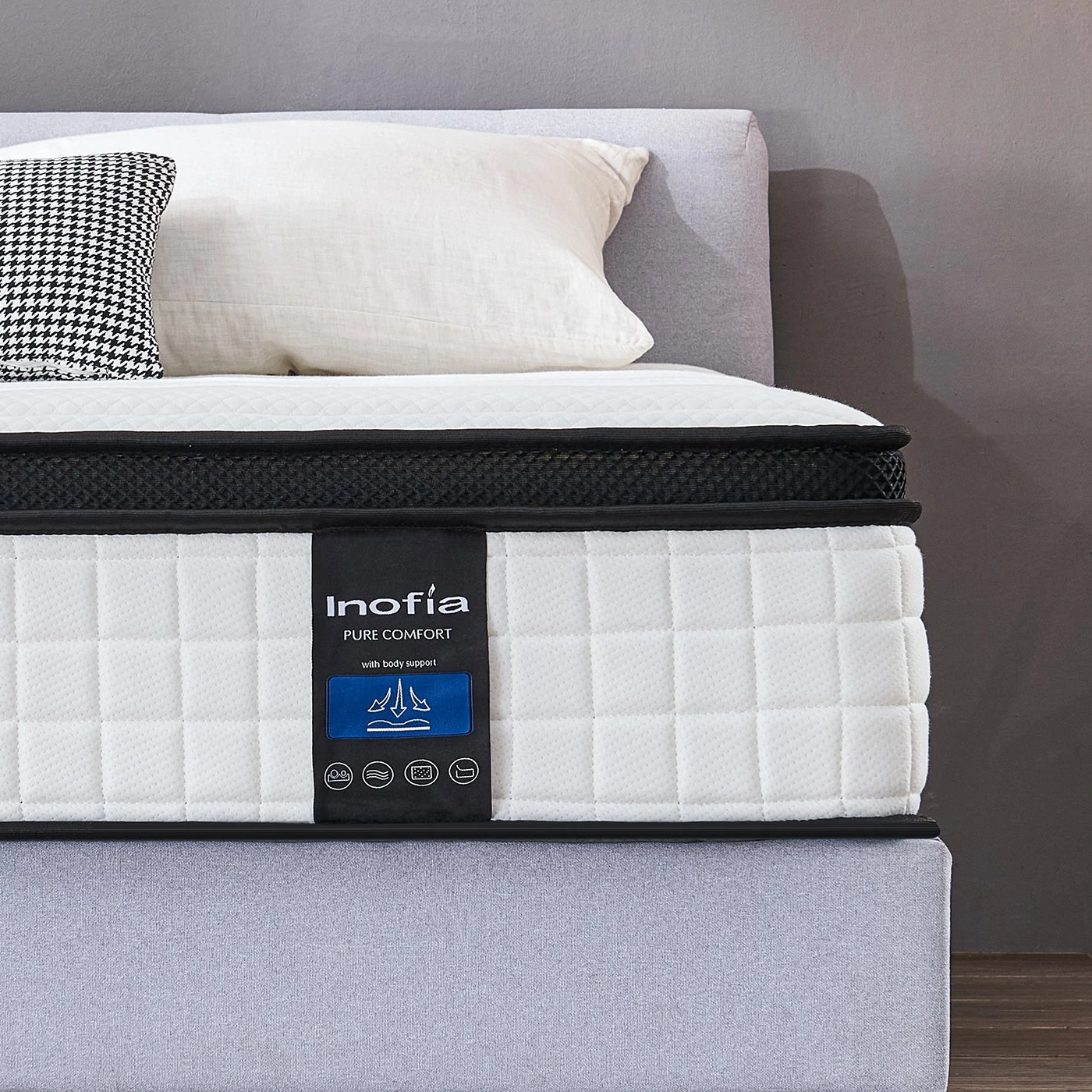 Inofia Top Design UK high quality memory foam latex 5 star hotel bed mattress