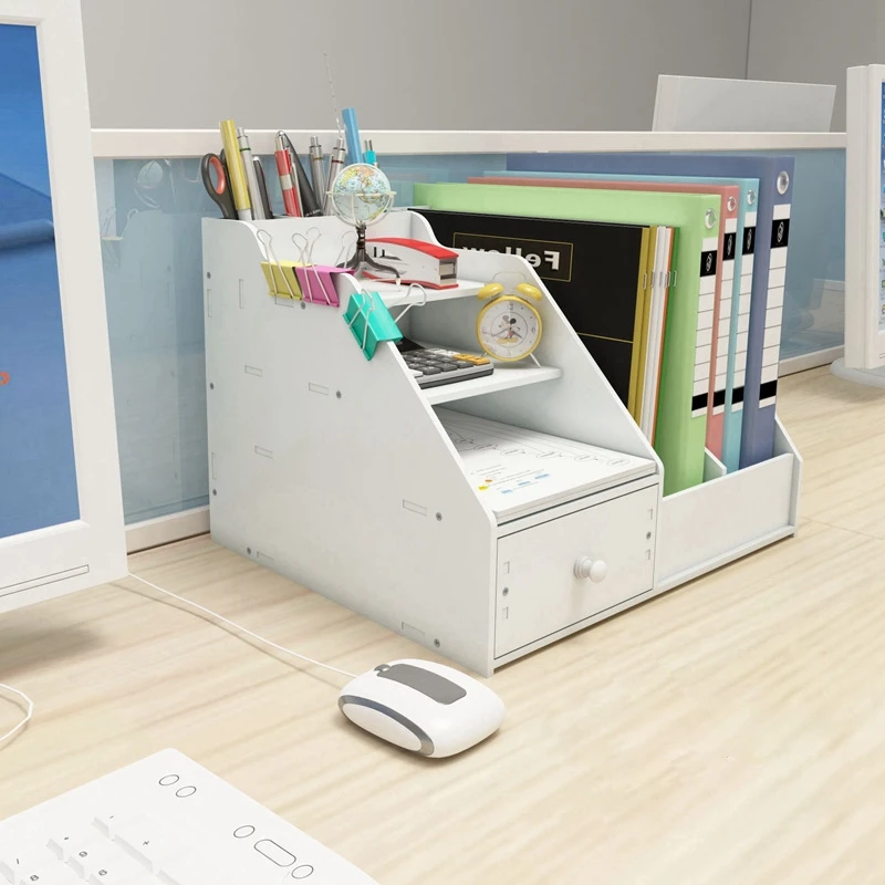 Высококачественный шкаф для журналов книжный коробка хранения канцелярских принадлежностей книжная полка офиса белая