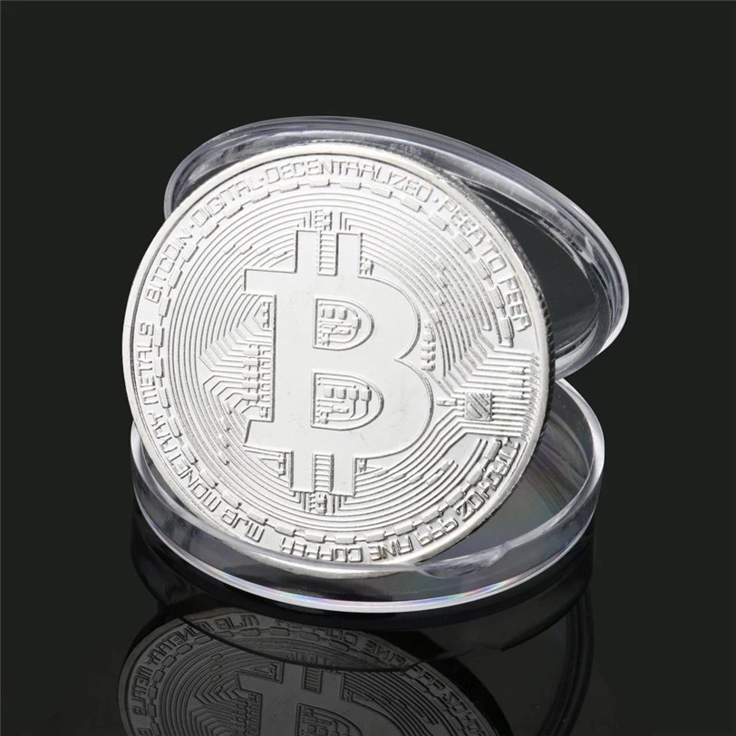 Bitcoin Coin Gold Plated Collectible Art Collection Gift Physical Commemorative Metal Antique