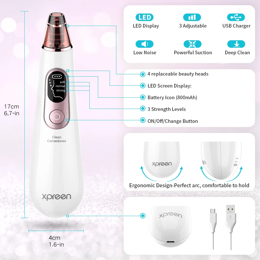 Wholesale Pore Cleaner Black Head Suction Extractor Tool Kit Machine Acne Removal Blackhead Remover Vacuum