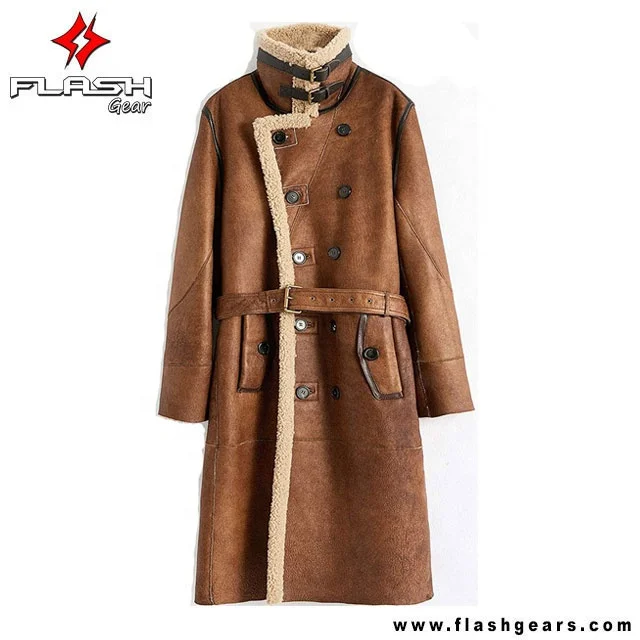 2022 New Fashionable Shearling Sheepskin Leather Jacket for Men Customized Logo Genuine Leather Casual Style with Zipper Closure