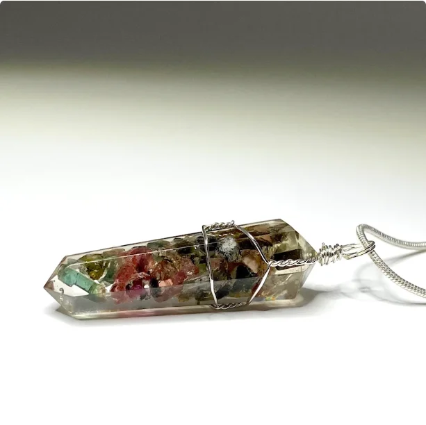 Арбузный Турмалин оргонит кулон ожерелье кулон/Ювелирные изделия/Мощный