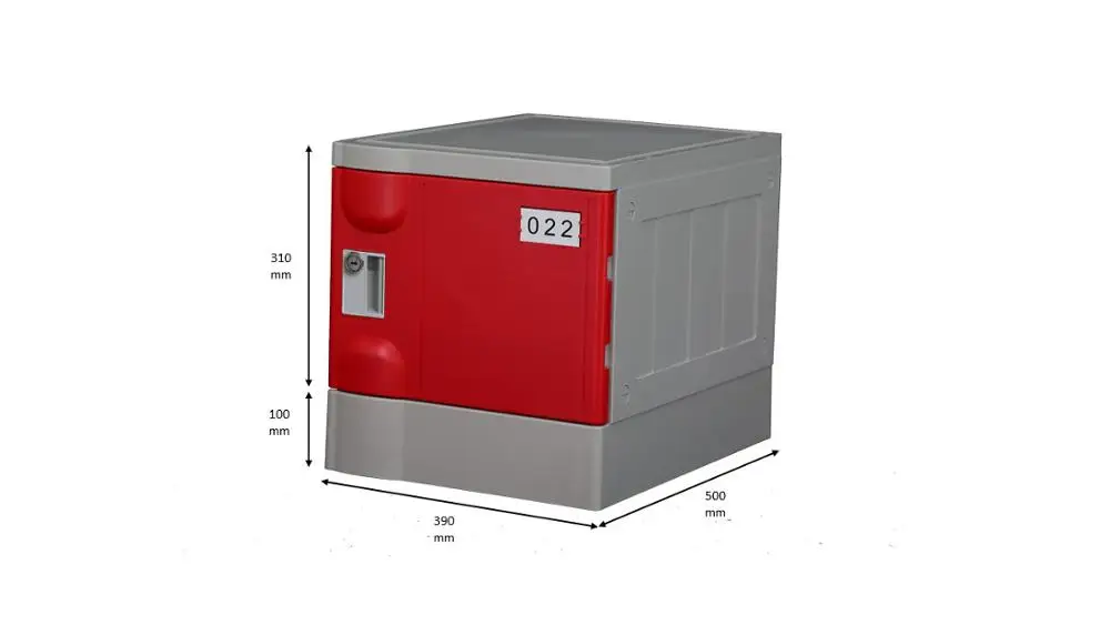 
Outdoor Gym School Key Lock ABS Locker with Red Color 