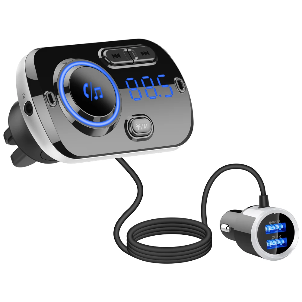 Top selling car FM transmitter dual USD car changer car MP3 Player with LED Colors BC49BQ