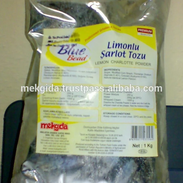Синяя бусина лимонный кондитерский крем-порошок Charlotte