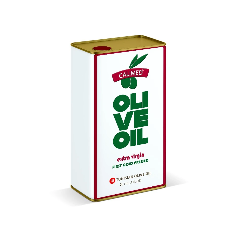 High quality Tunisian extra virgin olive oil. 3L Extra Virgin Olive Oil. Metallic Tin.