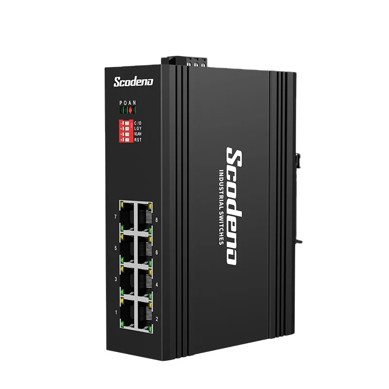  Scodeno 8 портов волокна poe коммутатор Gigabit Ethernet 802 3 af на