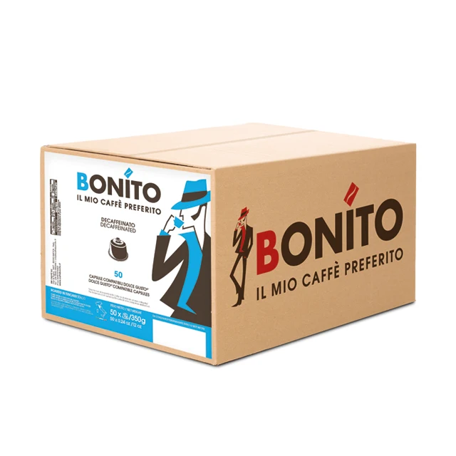 Made in Italy Best Quality Caffe Bonito decaffeinated blend Dolce Gusto compatible coffee capsules 50 box