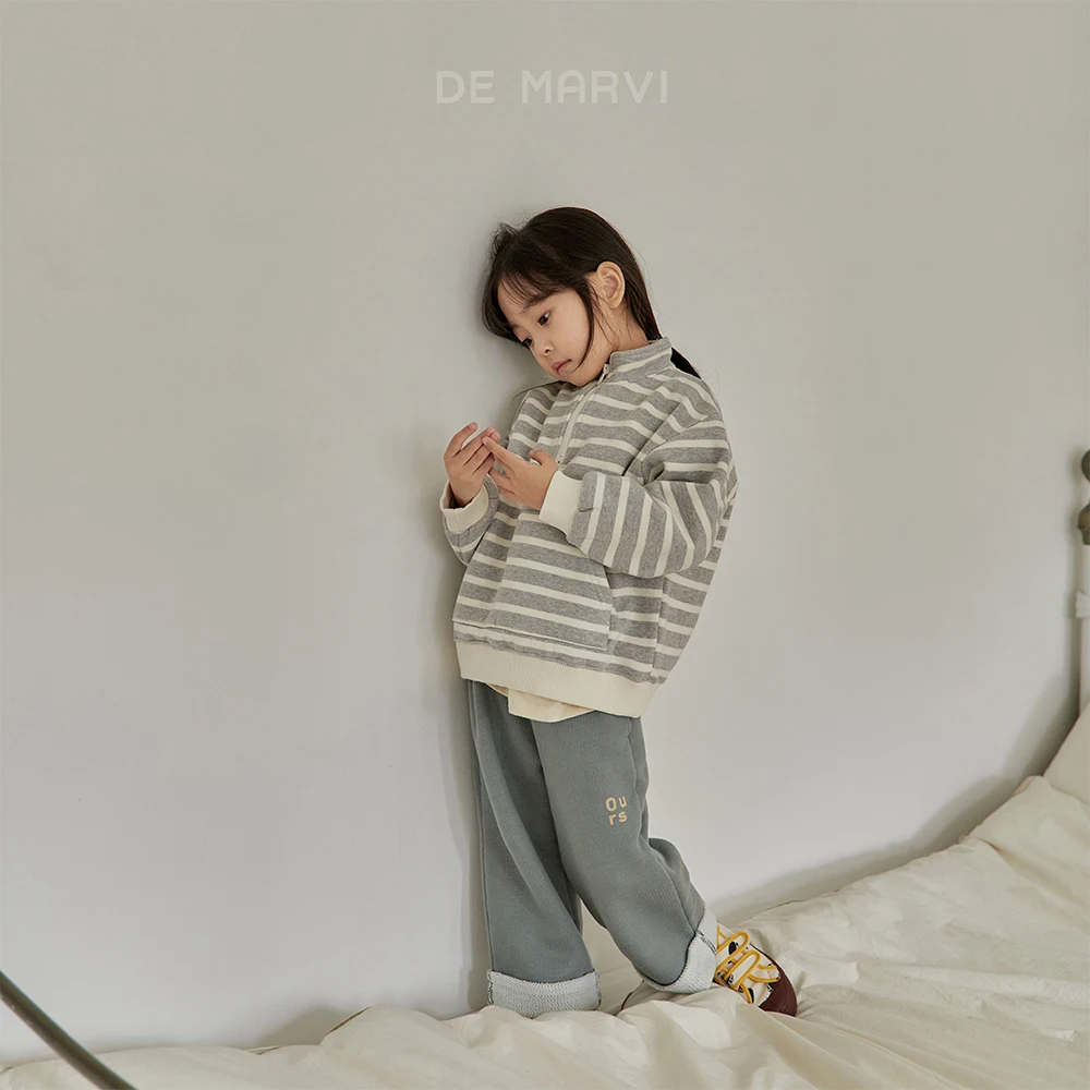 DE MARVI Kids Toddler Fleece Cotton Anorac zipup styile Sweatshirts Boys Girls Winter Clothing Wholesale Korean Manufacturer