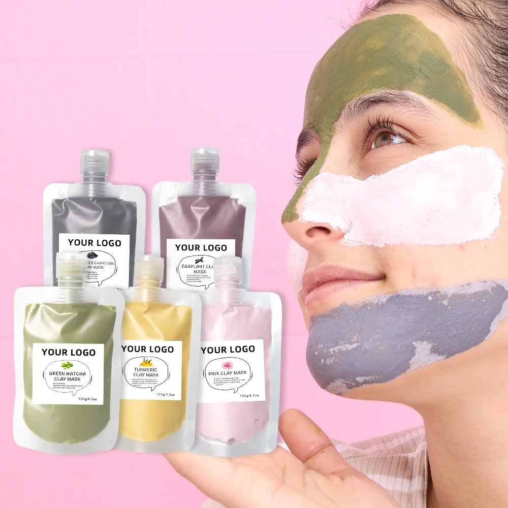 Best Selling Organic Face & Body Mask Whitening Rose Turmeric Charcoal Green Tea Face Mud Clay Mask