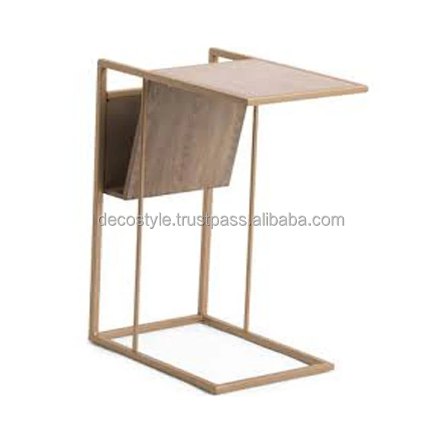 Living Room Furniture Wooden Magazine Rack with Side Able for Home Use Wooden Magazine Rack Side Table