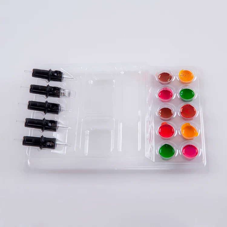 Multi-function Disposable Work Plate 25 trays Transparent Tattoo Ink Cup Shelf Cartridges Holder