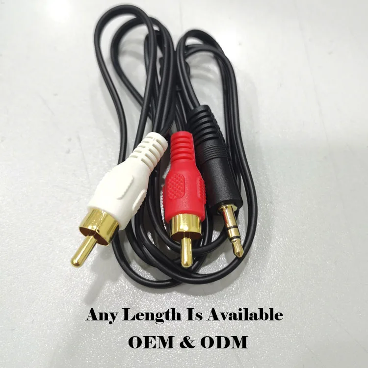 3.5mm Audio Cable To 2 RCA Male Adapter 3.5mm Stereo Audio Plug to Dual RCA Y Splitter Cable 3ft