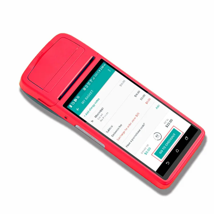 3G 4G WIFI NFC 5.5 inch supermarket mobile handheld cash register Android POS system terminal thermal paper pos slitting machine