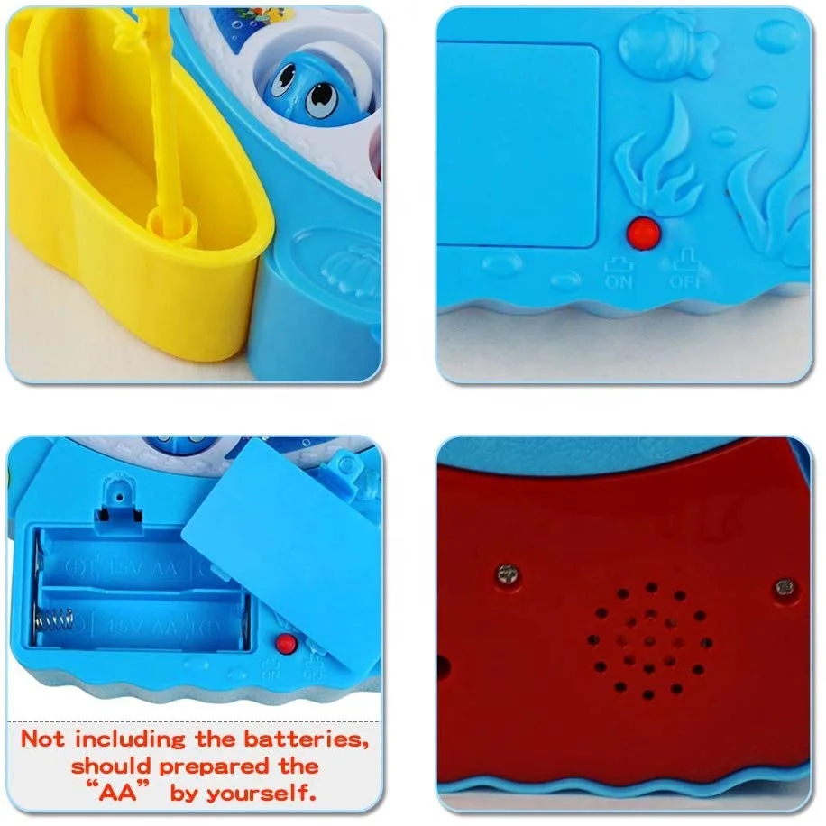 Music Glowing Plastic Magnetic Fishing Toy Set Fishing Rod Model Play Fishing Games Outdoor Toys