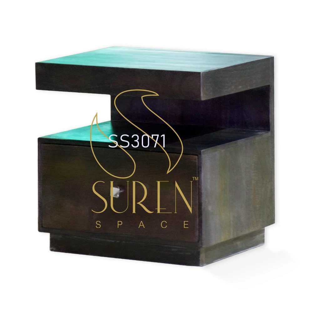 Индийский дизайнерский Темный ореховый цвет ручной работы, гостиничная кровать, прикроватная тумба