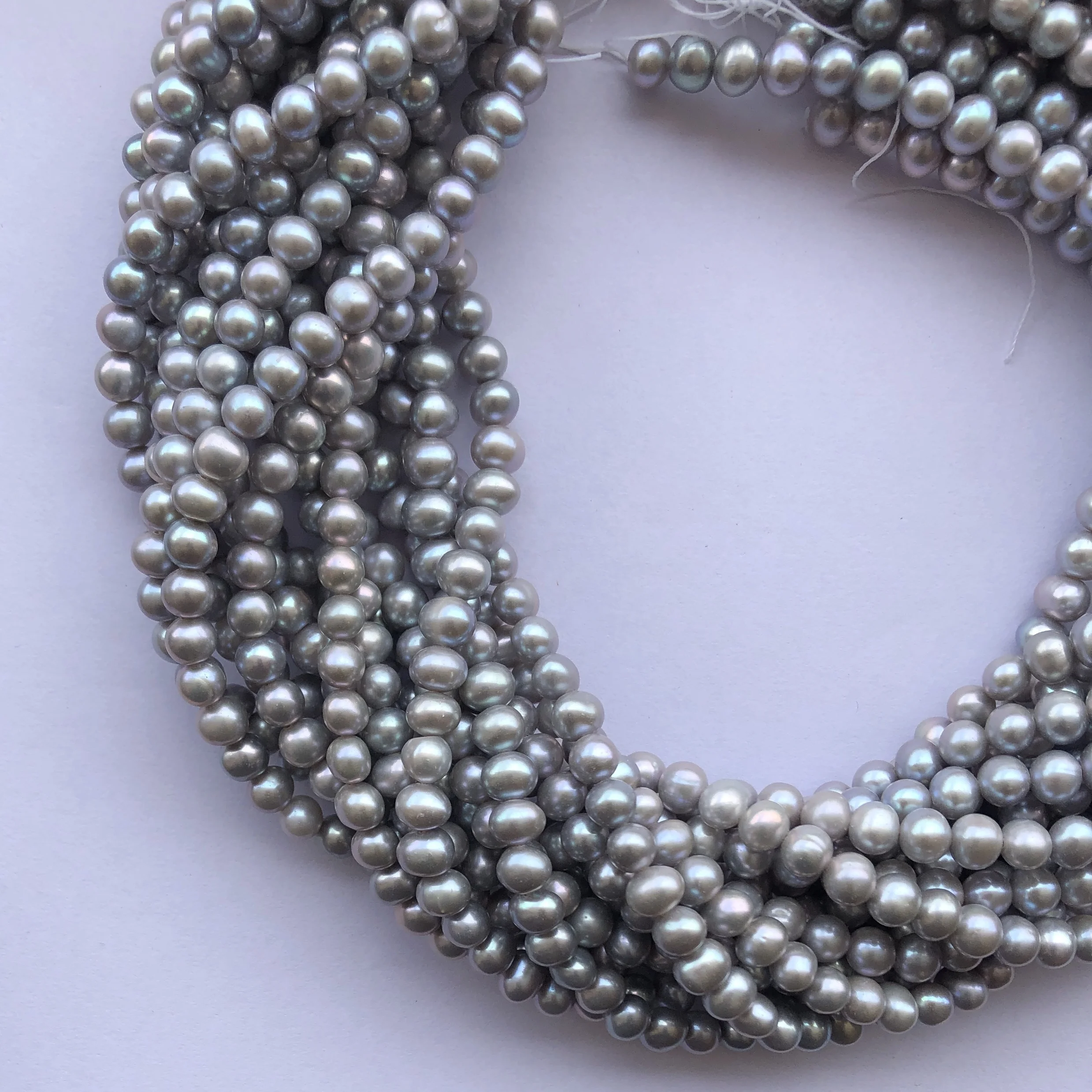 Natural Stone Round Potato Shape Beads Freshwater Pearl Natural 6mm Gray Freshwater Pearl At Wholesale Factory Price