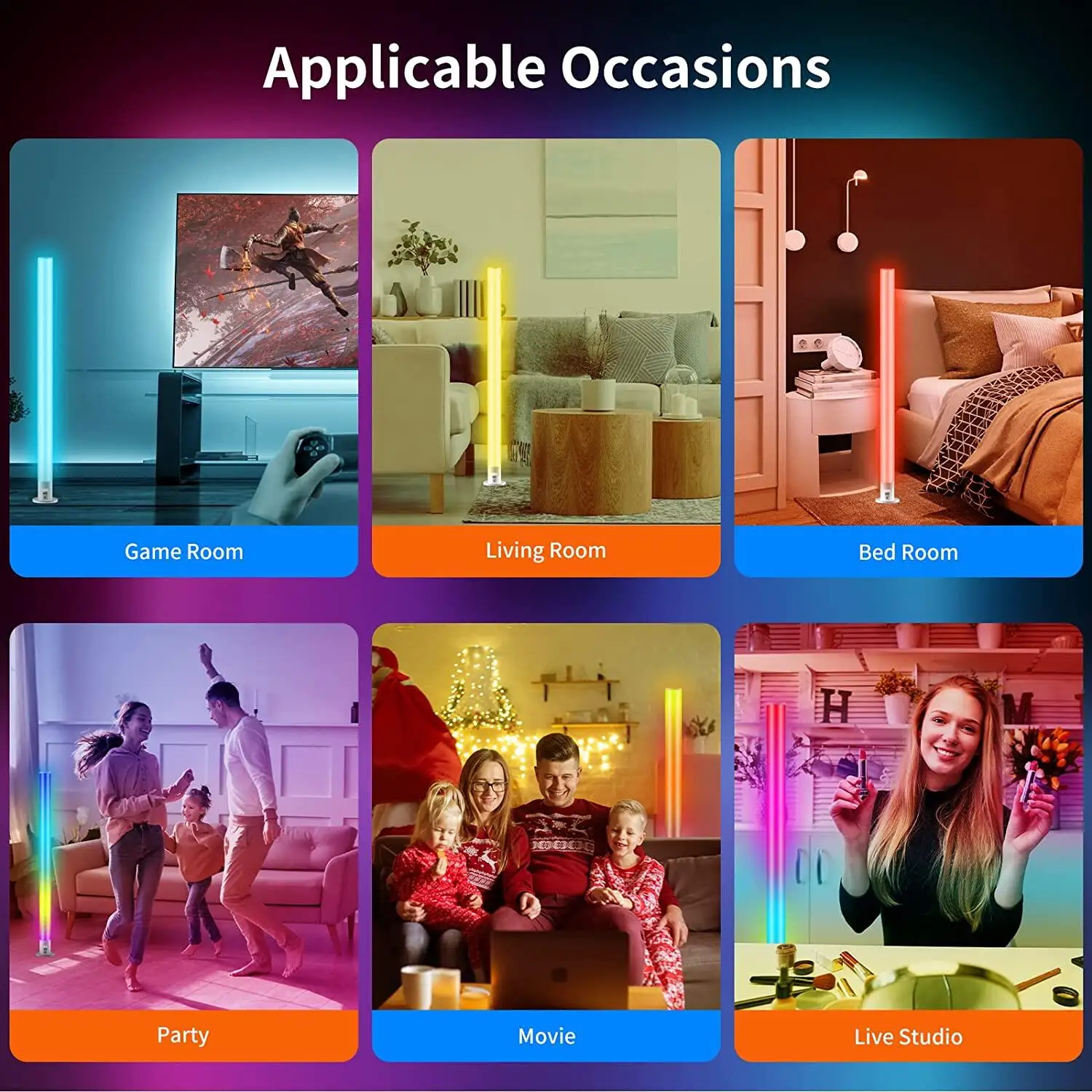 Original design high quality 360 degree emitting corner standing rgb led mood lamp with Tuya APP