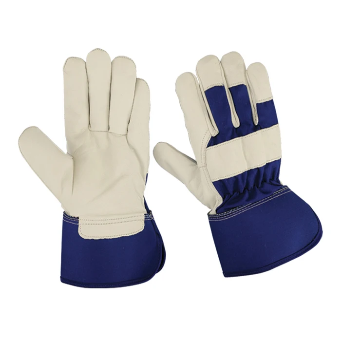 New Design Leather Working Gloves For Online Sale Strip Cotton Work Gloves For Hard Work