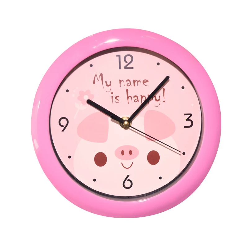 W107 8 inch Home Cheap Mechanic Plastic Bedroom Living Room Decor Cartoon Sleep Child For Kids Wall Clock