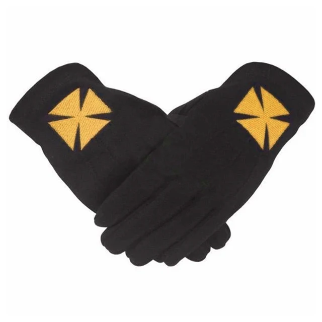 Горячая Распродажа Masonic Knight Templar 100% хлопок машинная вышивка масонские белые перчатки