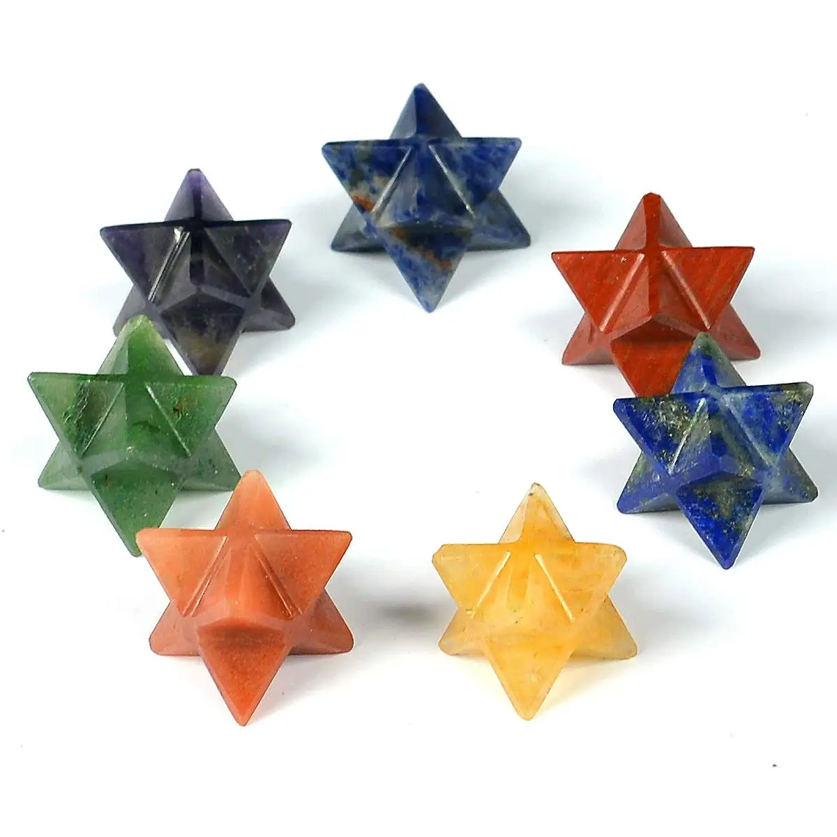 Natural crystal wholesale Gemstones Top selling 7Chakra  12 pointed Merkaba Star Small size Beautiful super Quality