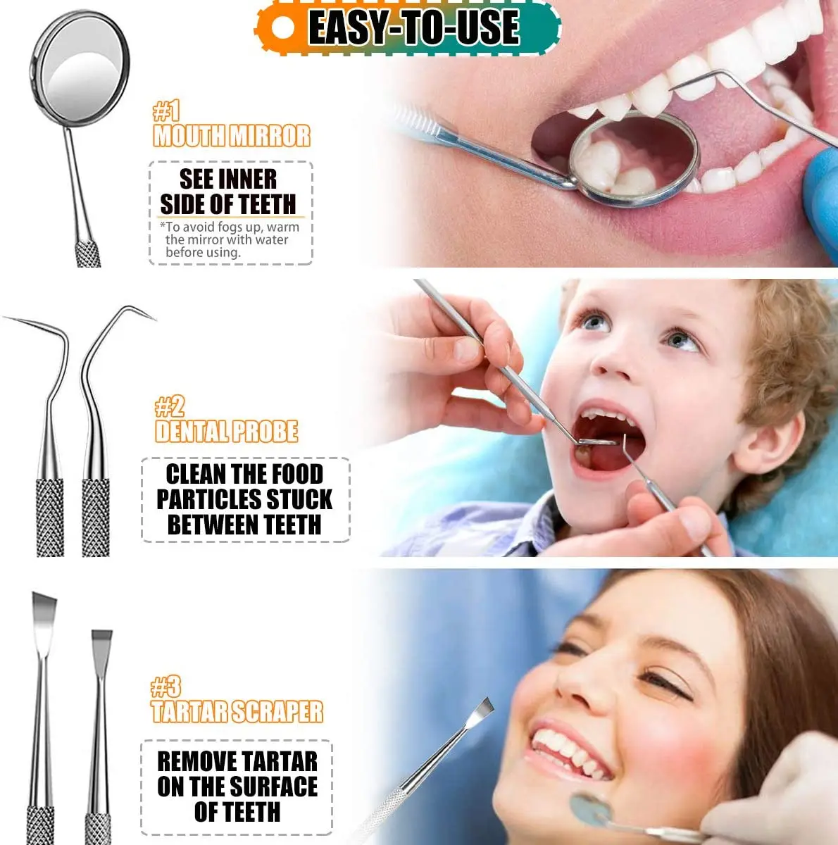 ODM OEM 2024 набор из 4 PRO зубных щупов для чистки зубов инструменты гигиены нержавеющей стали LA ELAHI оптовая продажа с завода