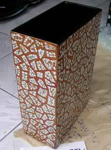 
Rectangular lacquer vase with egg-cell finishing, homemade products of Vietnam: home-decor, tableware, kitchenware, houseware 