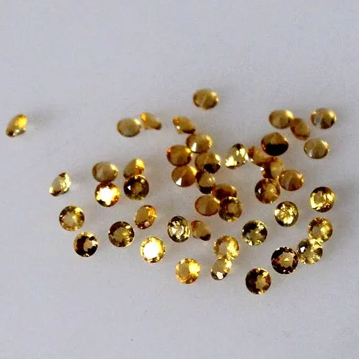 Natural Citrine Faceted Round shape loose gemstone Diamond Cut cabochon for making jewelry wholesale price