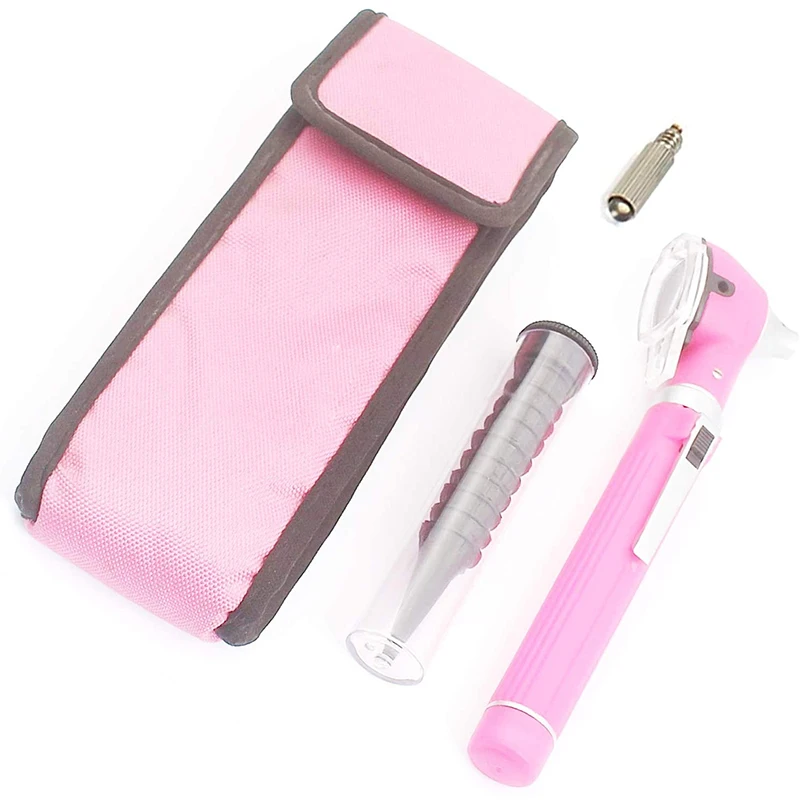 
 Профессиональный Дешевый Качественный отоскоп светло-розовый (карманный размер) ENT диагностический набор + 1 дополнительно бесплатно ламповый инструмент  