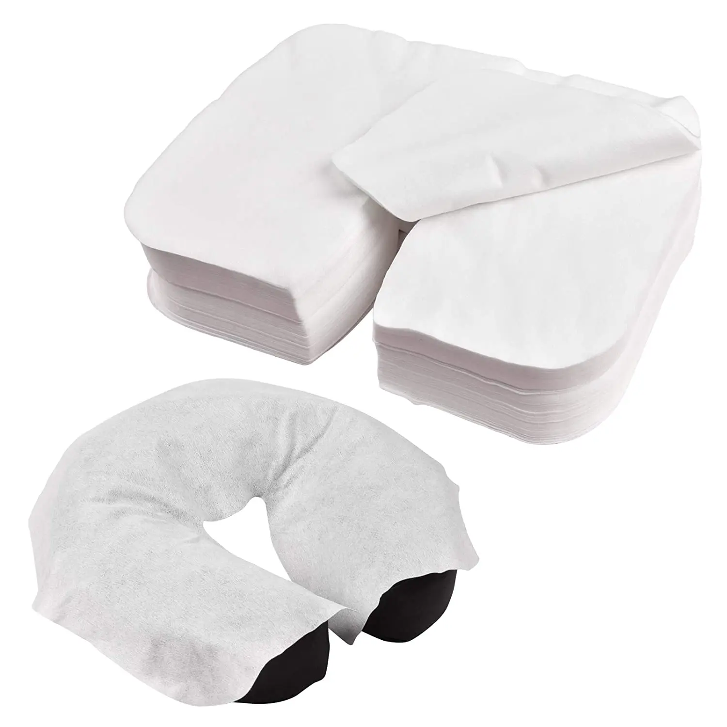 100PCS Non Woven Massage Face Covers Non Woven Headrest Covers Comfortable Soft Disposable Face Cradle Covers
