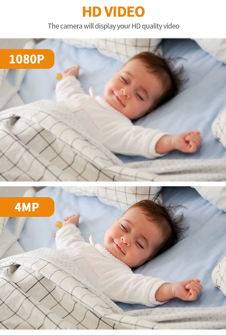 Sectec Amazon New Baby Monitor Camera Wireless 1080P Full HD Smart Security CCTV Wifi Night Vision Kid Camera