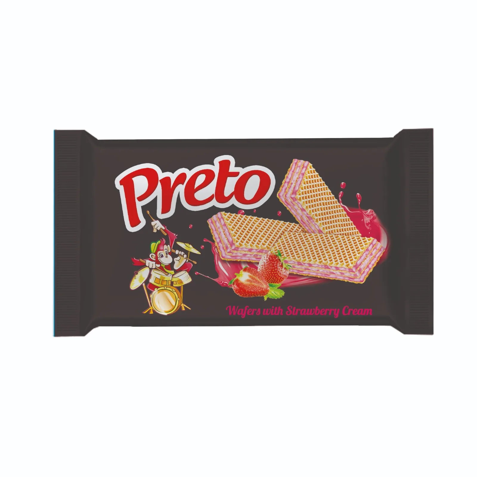 
 Вафли с клубничным вкусом, новый продукт, вафельные печенья  