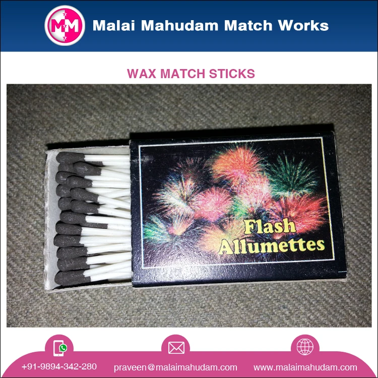 Best Market Price Top Notch Quality Wax Material Match Sticks / allumettes de surete