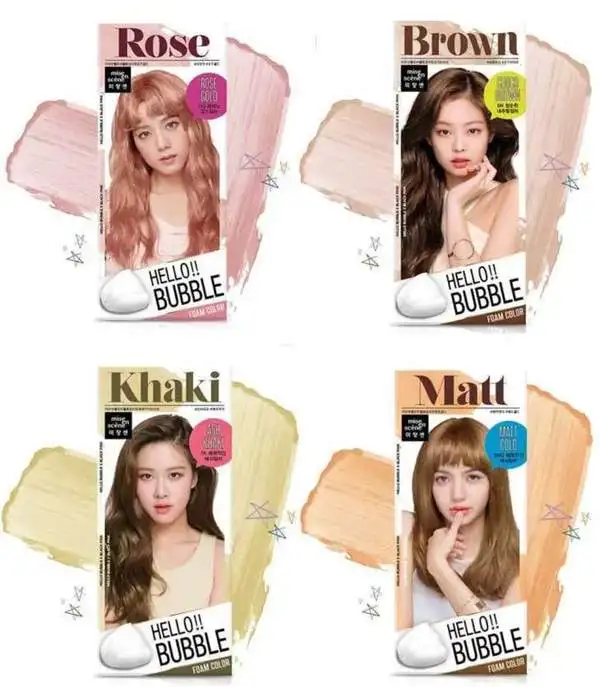 color hair dye Miseenscene Hello Bubble foam Black Pink Foam Hair Color hair Dye Coloring