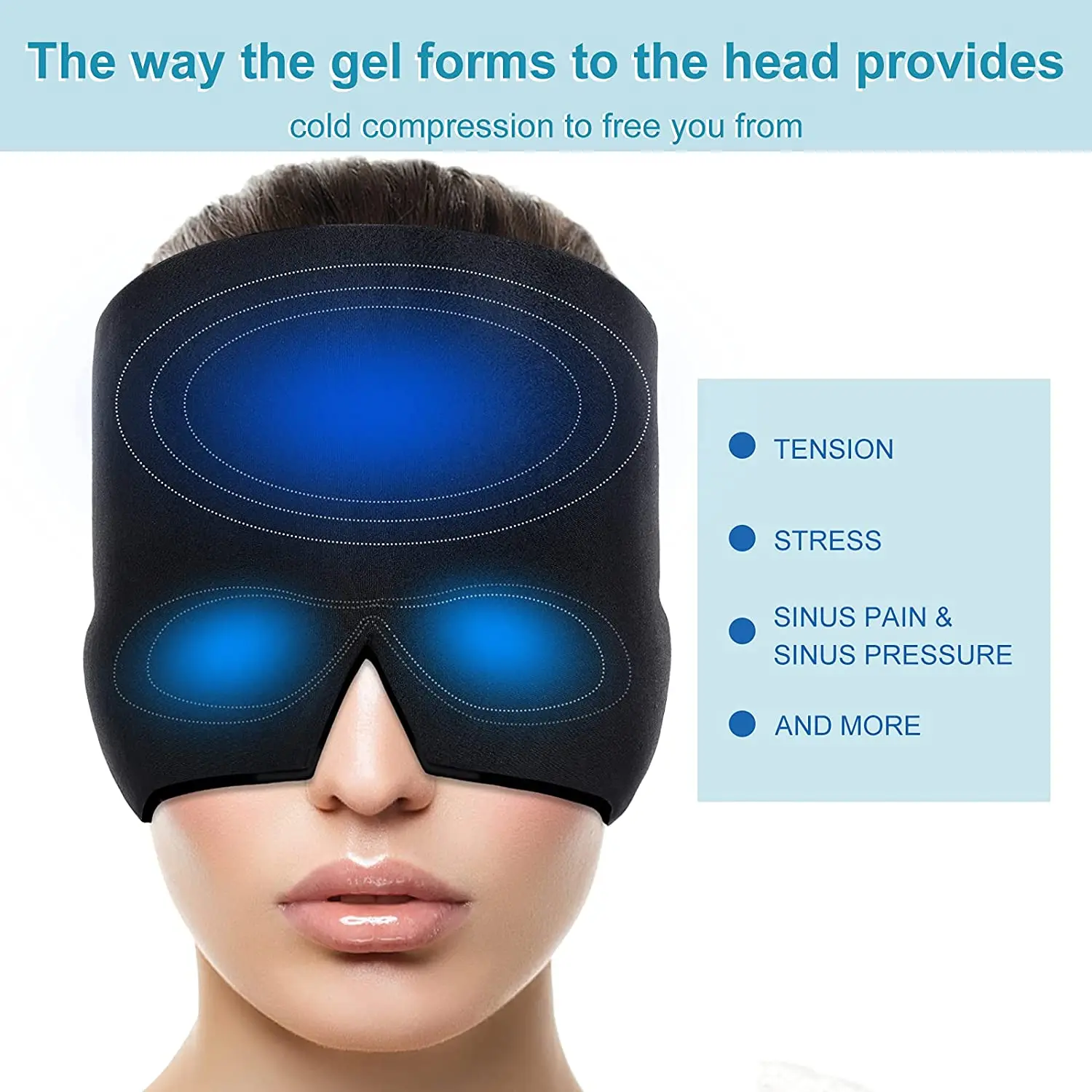 Magic gel Hot Cold Therapy Headache Migraine relief hat