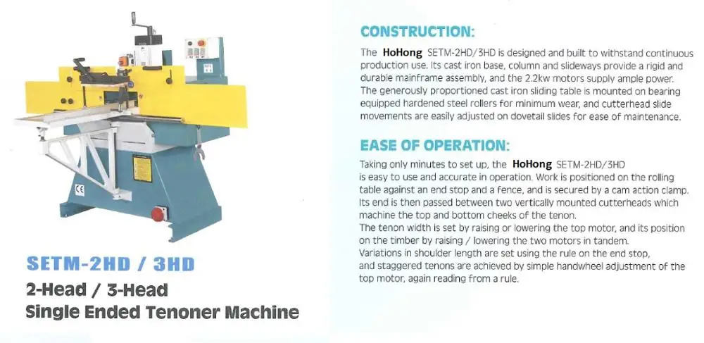 SINGLE ENDED TENON MACHINE SETM-2HD