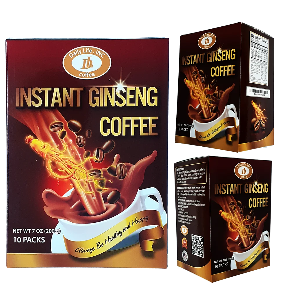 Ginseng 10 sachets 20g/box Instant Coffee 24 Boxes HACCP Ma 6 INSTANT GINSENG COFFEE 4IN1 From Vietnam