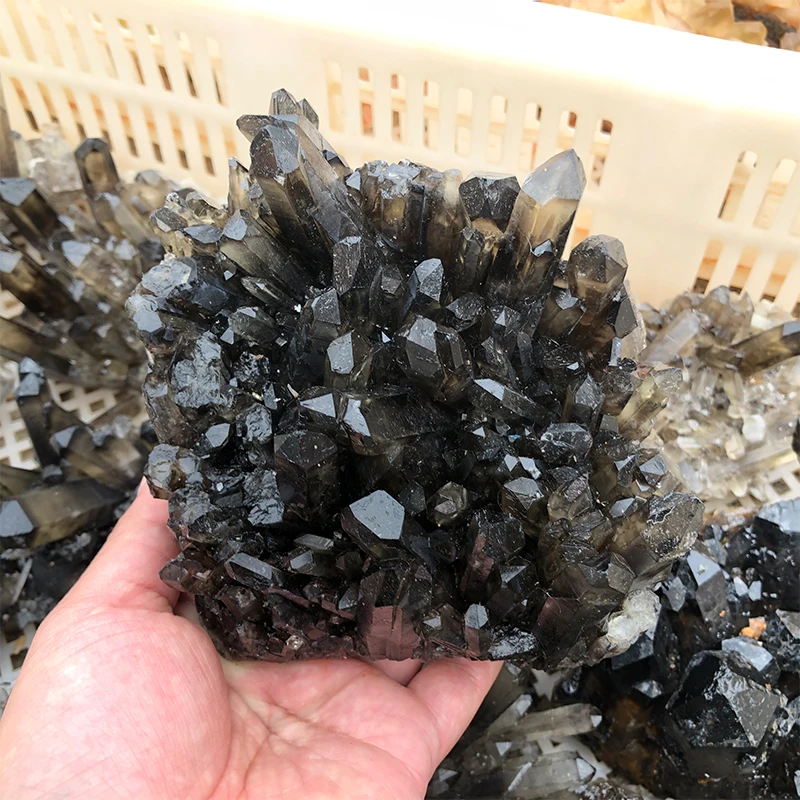 Rare Smoky Citrine Clear Quartz Crystal Cluster for Home