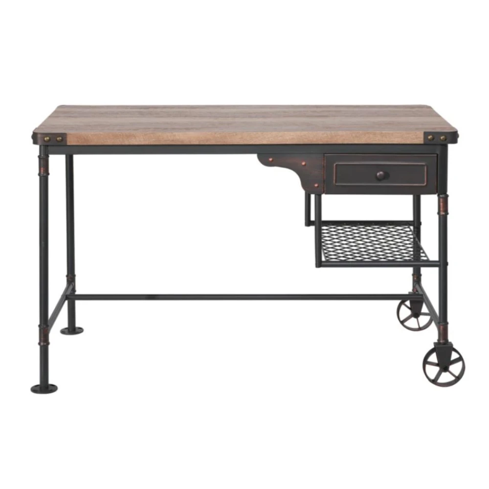 Современный офисный стол деревянная мебель с 2 яруса хранения Держатели и черная офисная компьютерные столы для работы в офисе